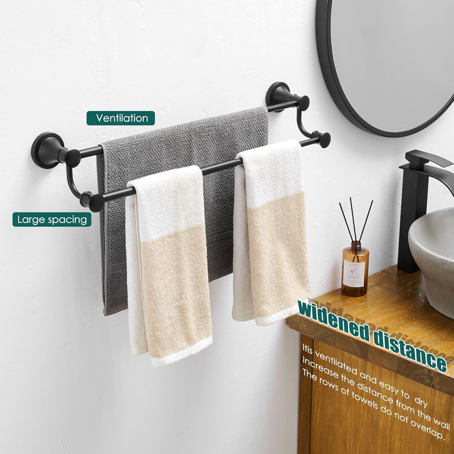 Adjustable Retractable 15-27 Inches Stainless Steel Bathroom Towel Bar, Bathroom Accessories Bath Hotel Double Towel Bar Rod Hanger Wall Mounted Towel Holder Towel Rack, Oil Rubbed Bronze
