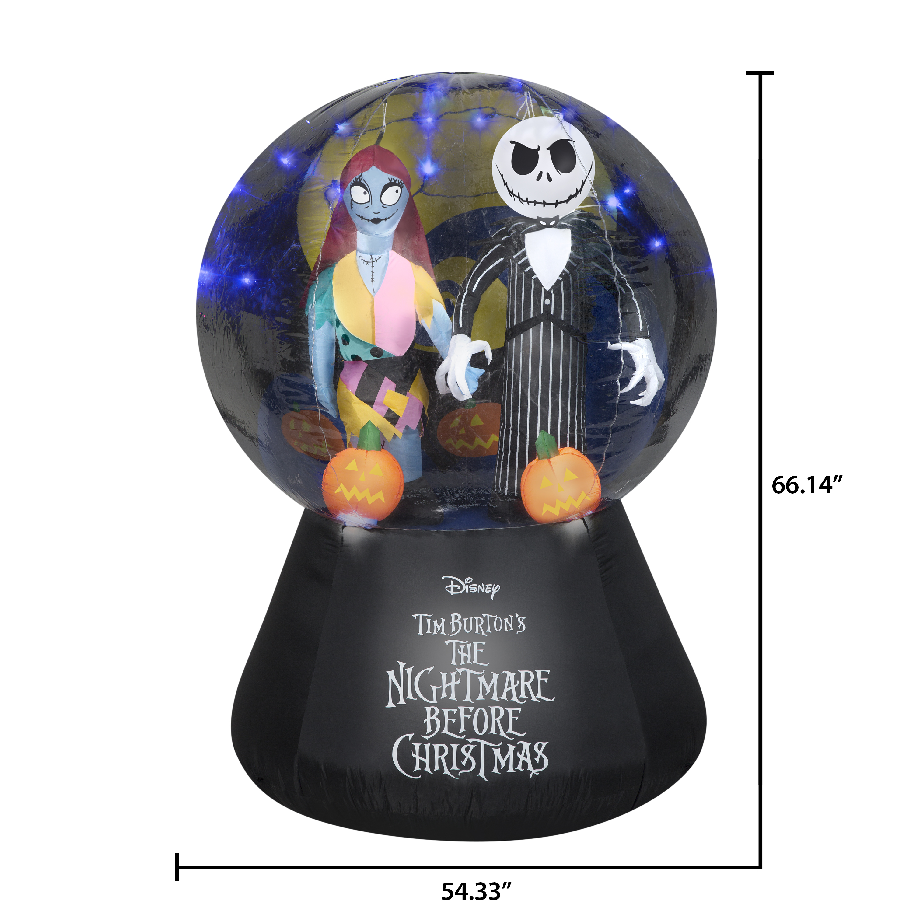 Halloween Airblown Inflatable Nightmare Before Christmas Jack and Sally Globe Scene - image 2 of 5