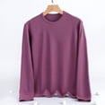 thumbnail image 2 of FAIWAD Womens Plus Size Tops Long Sleeve Crewneck Daily Undershirts Soft Comfy Solid Color Basic Tshirts XL-5XL, 2 of 7