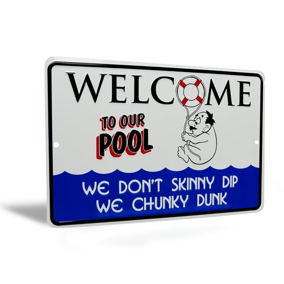 Skinny Dip/CHUNKY DUNK Funny Metal Sign Beach House/Pool/Hot Tub/Home Wall Decor