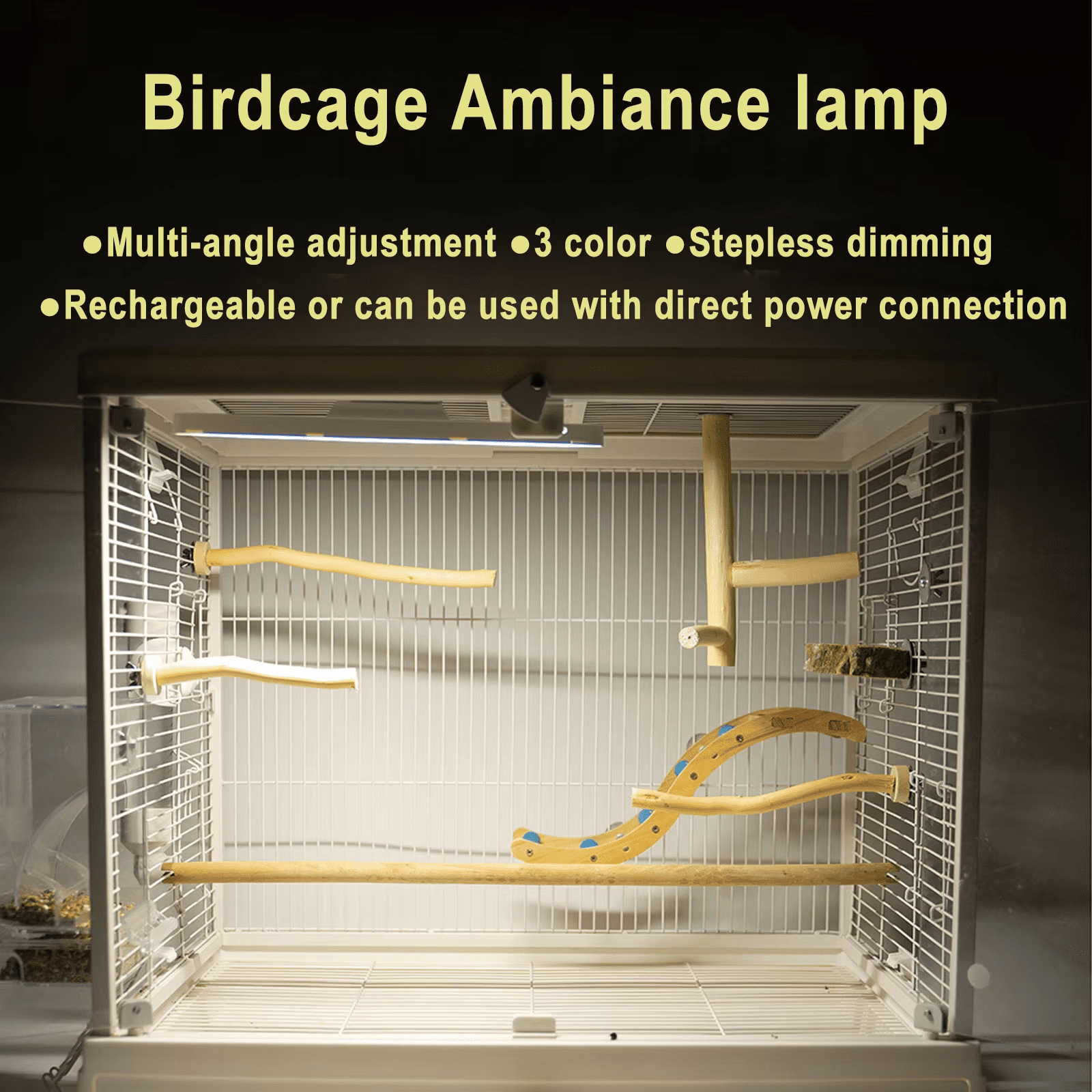 Bird Cage Light Bird Lamp  LED Pet Light for Parrot Cage Birdcage Accessories bird Raising Supplies
