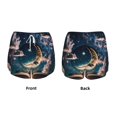 thumbnail image 3 of Balery Artistic Starry Sky Moon Book Pantalones cortos deportivos para mujer con forro y dos bolsillos, elásticos, para entrenamiento, gimnasio, yoga-XX-Large, 3 of 7