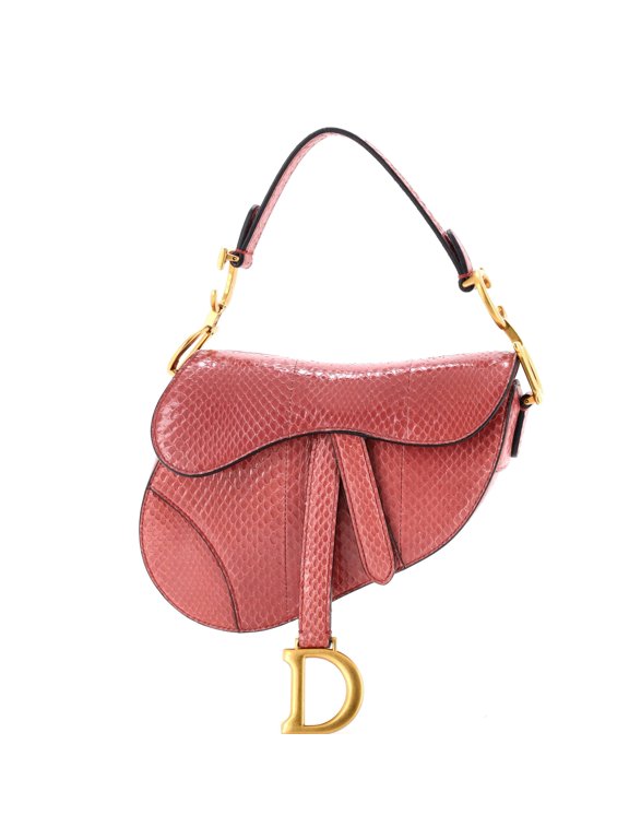 Pre-Owned Saddle Handbag Python Mini By Rebag