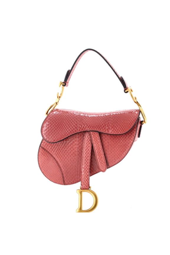 Pre-Owned Saddle Handbag Python Mini By Rebag