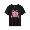 thumbnail image 3 of Young Girl's/Boy's "Back To School Fun Cotton Graphic Tees, Back To School Clothes Girls, Black Summer Shirts With Colorful Bow Design, Gifts For First Day of School, Round Neck Short Sleeve T-S, 3 of 6