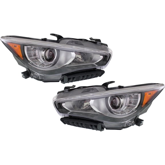 Garage-Pro Driver and Passenger Side LED Headlight for Infiniti Q50 2014-2017 With bulb(s) For Models Without Adaptive Headlights Replaces# 260104HB0B 260604HB0B