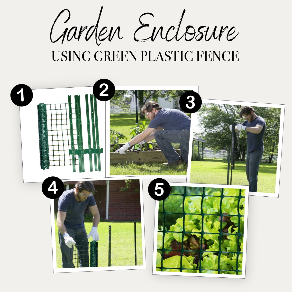 (2 pack) Garden Craft 24in H x 25ft L Green Plastic Fence