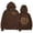 Coffee, variant on Women's Double Print Hooded Back Wrap Collar Sweatshirt Black XXL