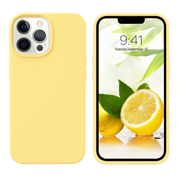 Funda GUAGUA para iPhone 13 Pro Max de 6.7 pulgadas, silicona líquida, amarilla