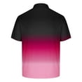 thumbnail image 4 of Men's Polo Shirts 4x Classic Button Gradient Short Sleeve Tennis Shirt Lightweight Summer Casual Casual Tops,Hot Pink,XXXXL, 4 of 5
