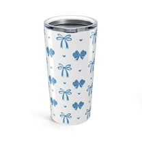 Coquette Bow 20 oz Stainless Steel Travel Tumbler Double-Wall Insulated with Lid, Blue