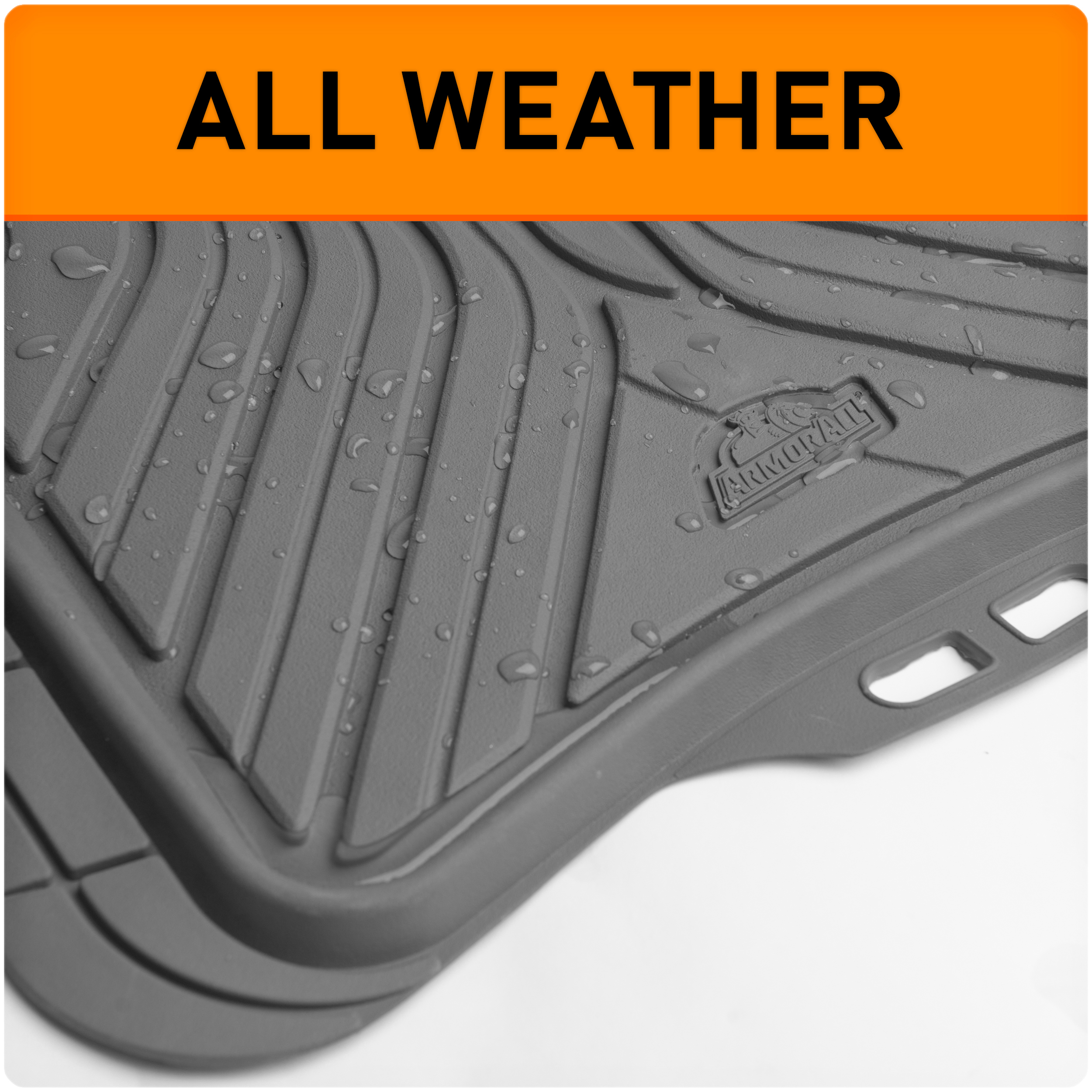 Armor All Piece Rubber All-Season Trim-to-Fit Floor Mats Gray, 78847WDC 