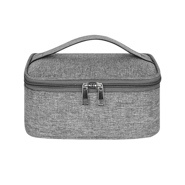 Bolsa de almuerzo calentada por USB, calentador de alimentos de tela Oxford, reutilizable, portátil con cremallera Gris
