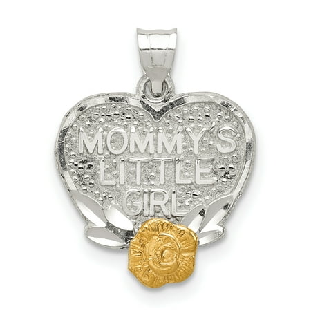 Sterling 925 Charm Pendant - 925 Sterling Silver Vermeil Mommys Little Girl Heart Pendant Charm Necklace Special Person For Women