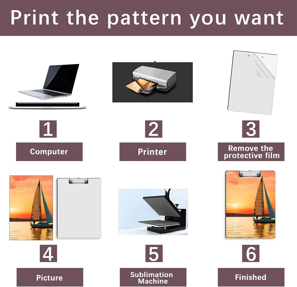 5 Pack Sublimation Blank A5 MDF Board Clip 8.9 '' x 6.5 '' Wooden Folder Writing Pad Office Products