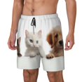 thumbnail image 1 of Balery Cute Kittens And Puppy Bañador para hombre, shorts de playa de secado rápido con entrepierna y forro de compresión-Small, 1 of 6