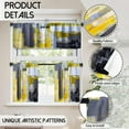 thumbnail image 2 of Grey Yellow Blackout Kitchen Curtains Tiers and Valances Set 3 Piece for Windows Modern Abstract Art Kitchen Window Curtains Set,Black Contemporary Trendy Valances for Living Room(36" Tiers Set), 2 of 6