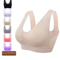 thumbnail image 2 of Sujetador deportivo sin aro de acero, malla hueca, transpirable, con agujeros, a prueba de golpes, para yoga, running, ropa interior de talla grande para mujer, 2 of 6