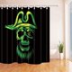 thumbnail image 1 of ABPHQTO Cortina de baño de tela de poliéster con fondo negro de calavera verde de Halloween, cortina de ducha de baño 160x180 cm, 1 of 1