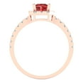 thumbnail image 4 of Clara Pucci 14K Rose Gold Solid Gold Garnet Halo Anniversary Ring for Women - 0.89 cttw Princess Cut, 4 of 8