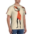 thumbnail image 2 of Bixox Men's African Women Printed Short Sleeve Skinny Athletic T-Shirt, 2 of 6
