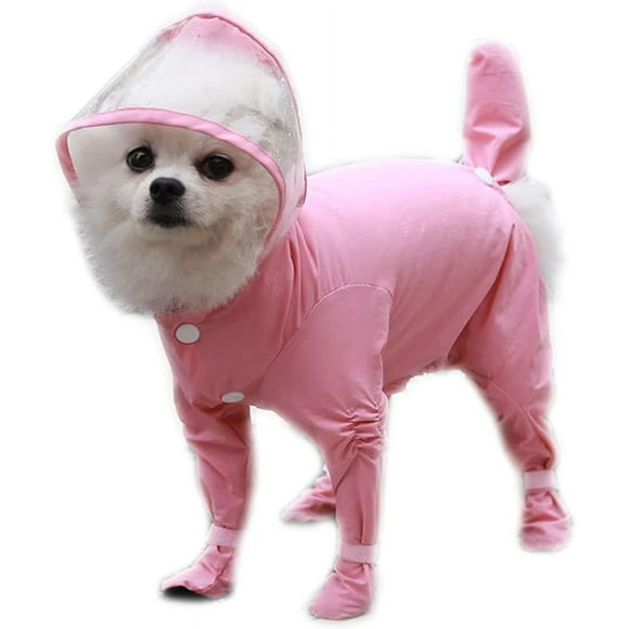 Cute Puppy Dog Raincoat, Puppy Raincoats With Hat Four-legged Waterproof All-inclusive, Dog Rain Poncho Dog Rain Boots