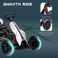 thumbnail image 6 of Aosom Kids Pedal Go Kart W/ Adjustable Seat, Swing Axle, White, 6 of 10