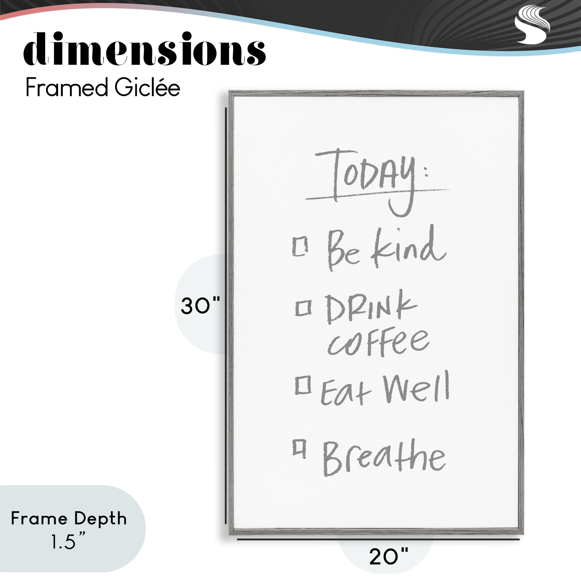 Stupell Industries Simple Today's Checklist Gray Framed Giclee Art, design by SD Graphics Studio