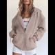 thumbnail image 5 of Sudaderas con Capucha y Cremallera para Mujer, Sudaderas Extragrandes, Conjuntos de Moda Escolar para Otoño, Chaquetas Informales, Ropa de Invierno Marrón XXL, 5 of 9