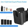 thumbnail image 2 of Golf Cart Cup Holder with Phone Holder, 2-in-1 Adjustable Universal Cup Phone Holder Front and Rear Seat Armrest Kit Accessories Compatible for EZGO/Club Car/Yamaha & Most Golf Carts, 2 of 8