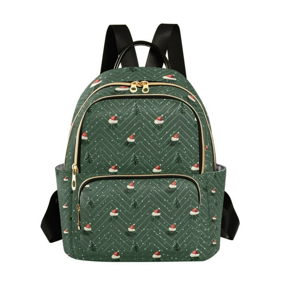 FORMRS Mini Backpack Purse for Women Travel Daypack Casual Shoulder Bag, Christmas Forest