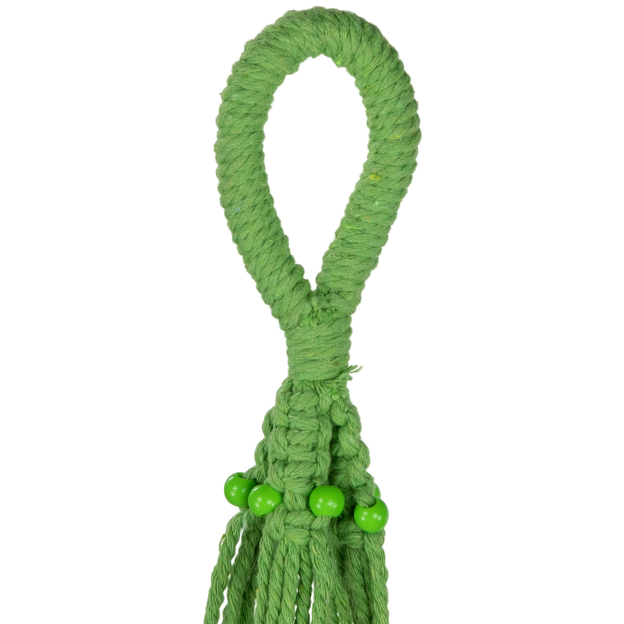 Northlight 43" Green Lattice Pattern Macrame Hanging Planter Holder