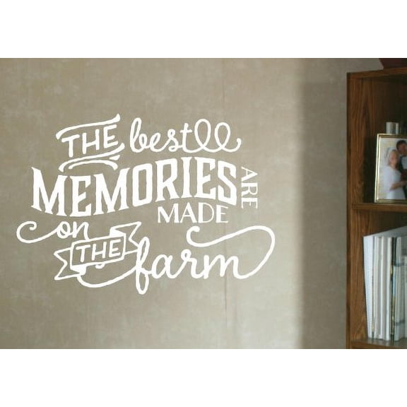 Farmhouse Decor The Best Memories Made On Farm Vinyl Wall Decals Country Art 23x16 White