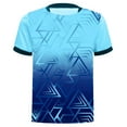 thumbnail image 2 of Hansber Kids Boys Stylish Geometric Printed Sports Shirts Short Sleeve Basketball Football Jersey Athletic T-shirt Light Blue 4, 2 of 6