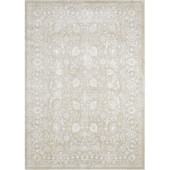 Abani Dalia Beige Vintage Floral Oriental Indoor/Outdoor Rug 4x6