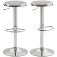 thumbnail image 1 of HOMCOM Steel Bar Stools Set of 2,  Adjustable Breakfast Barstools, Silver, 1 of 10