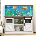 thumbnail image 2 of Haverchair 55-75 Gallon Large Fish Tank Stand with Power Outlet, Heavy Duty Aquarium Stand with Sliding Barn Doors & Storage Cabinet for 2 Fish Tank Turtle Tank Reptile Terrarium, 1300LBS Capacity, 2 of 9