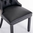 thumbnail image 6 of Dining Chair Sets of 2, Modern Accent Chairs Armchairs, Wingback Accent Chairs with Upholstered, Nailhead Trim and Tufted Button Back for Dining Room Kitchen Living Room, Black+Gray, 6 of 7