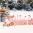 thumbnail image 4 of Christmas Train Desktop Train Four Section Train Table Train Decor Wooden Train Decor Christmas Theme Decor Table Ornament, 4 of 9