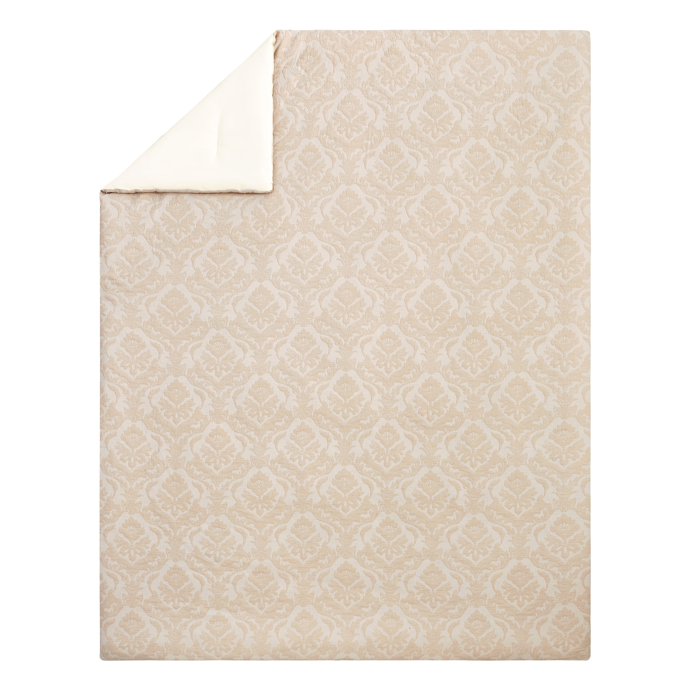 Better Homes & Gardens Woven Damask 2-Piece Comforter Set, Beige, Twin/Twin XL