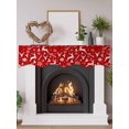 thumbnail image 2 of Red Christmas Fireplace Mantle Scarf, Xmas Snowflakes Winter Pine Tree Deer Mantel Cover Table Runner for Home Living Room Door Window, Indoor Outdoor Holiday Party Decor 17" x 60", 2 of 6