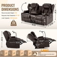 thumbnail image 2 of ROOMARK Loveseat Recliner Double Recliner RV Sofa & Console | Wall Hugger Loveseat Reclining RV | RV Theater Seats | RV Couch | RV Home Theater Seating Furniture, 2 of 10