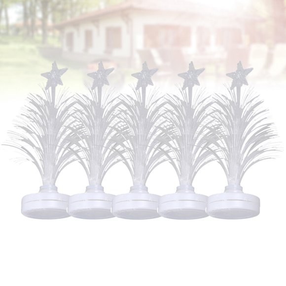 UPGRATOR Optic Fiber Light 5Pcs Mini Christmas Tree With Sparkle Effect For Home Use