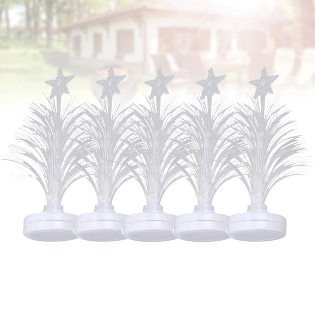 UPGRATOR Optic Fiber Light 5Pcs Mini Christmas Tree With Sparkle Effect For Home Use