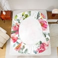 thumbnail image 5 of Homewish Pink Flowers 4 Pieces Queen Sheet Sets For Kids Teens Adults,Chic Floral Blossoms Ultra Soft Flat Sheet,Watercolor Botanical Plants Queen Fitted Sheet,Ultra Soft Home Decor, 5 of 7