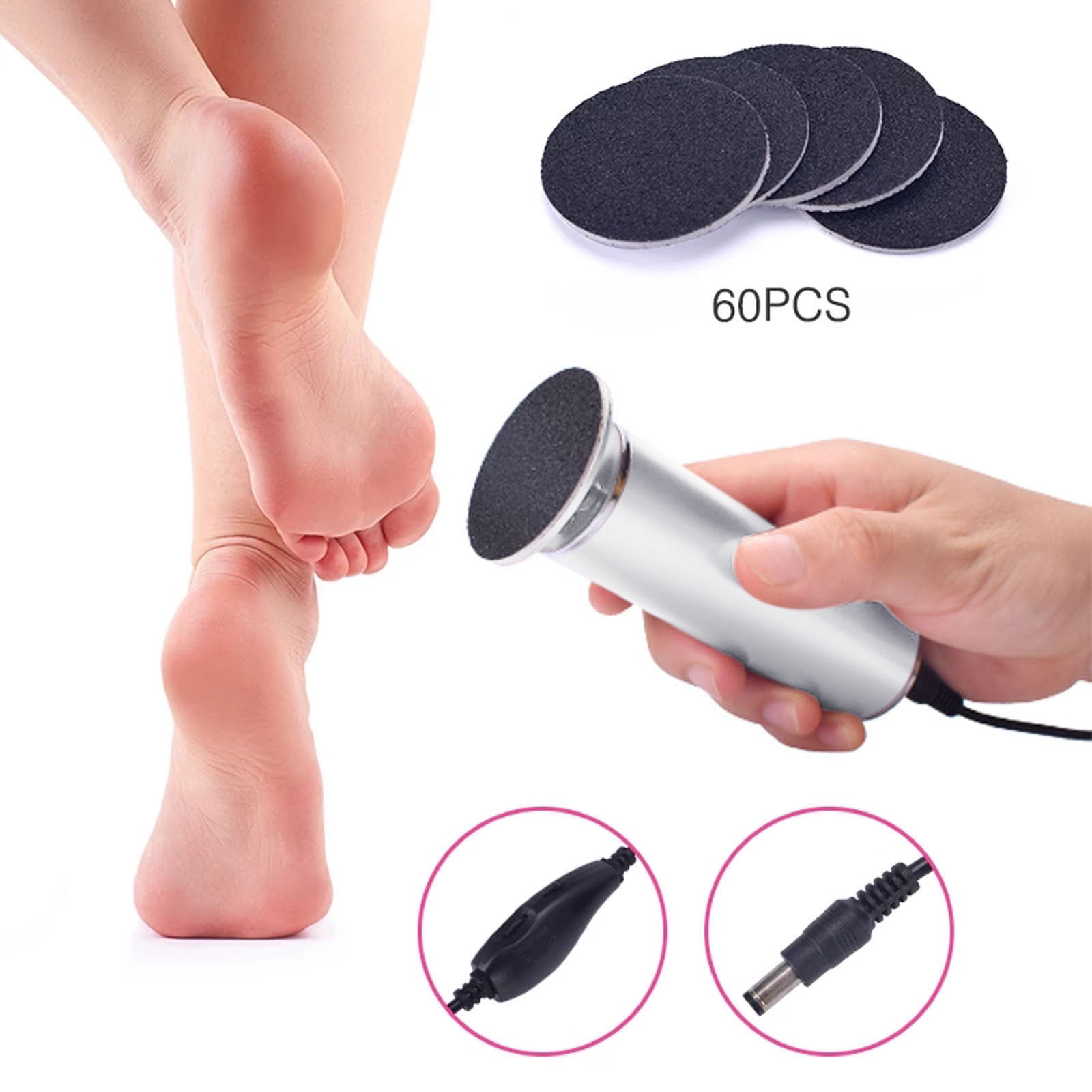 Viflosae Electronic Callus Remover Foot Polisher Pain Free Pedicure Tool Adjustable Speed Portable Foot Care Device for Smooth Healthy Feet Spa Home Use