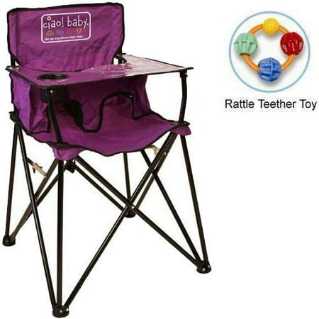 ciao baby - Portable High Chair with Rattle Teether Toy - Purple