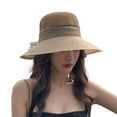thumbnail image 2 of D-GROEE Women Straw Hat Beach Sun Cap Flower Decor Lady Braided for Travel Decoration Summer Vacation Soft Lightweight and Breathable, 2 of 8