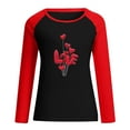 thumbnail image 1 of Hombres manga larga mangas raglán Casual Día de San Valentín dulce cuello redondo amor globos estampado pulóver camiseta blusa Pompotops oipoqjl4919, 1 of 1