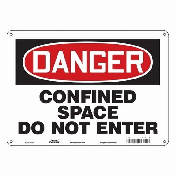 Condor Safety Sign,10 inx14 in,Polyethylene 465J87